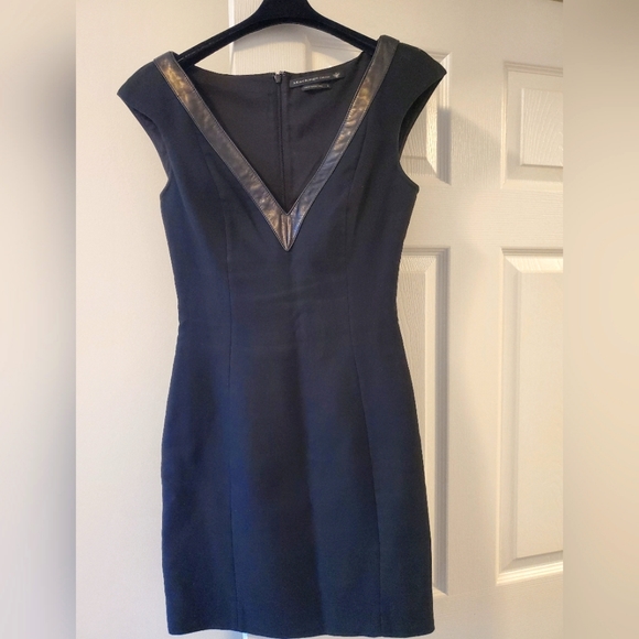 A Statement V-Neck leather Dress - Picture 1 of 2